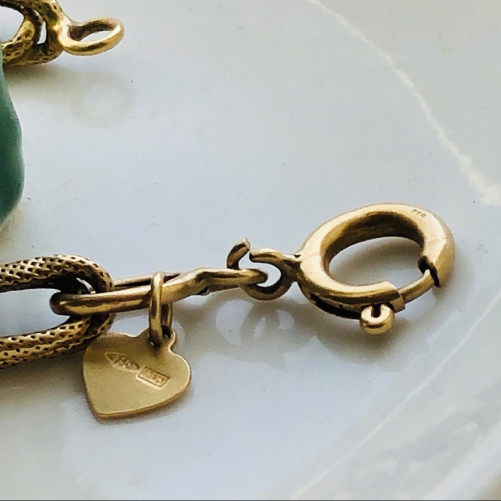 18K Matte Gold Cable Link Bracelet 8.5 inches - Picture 14 of 16